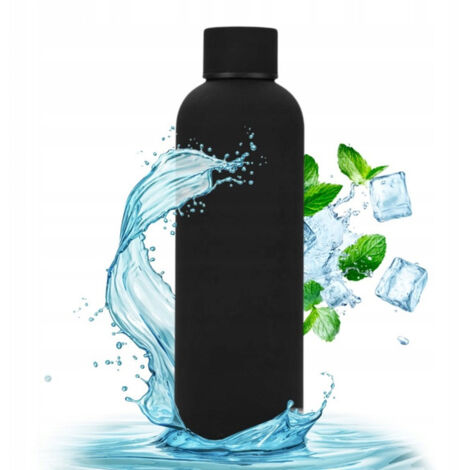 ECARLA Edelstahl-Trinkflasche, Thermosflasche 500 ml Schwarz BD46CZ