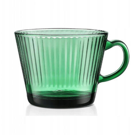 ECARLA großer geriffelter Becher 380ml Flaschengrün SZK178