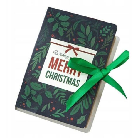ECARLA Scatola regalo di Natale con fiocco 13x9x4,5cm Buon Natale Verde OPO33
