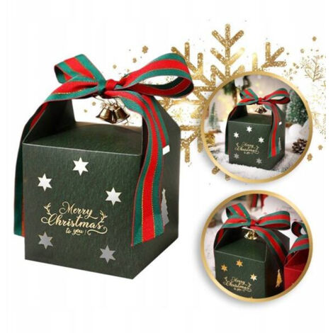 ECARLA Weihnachtsgeschenktüte mit Schleife 10x10x10cm OPO40