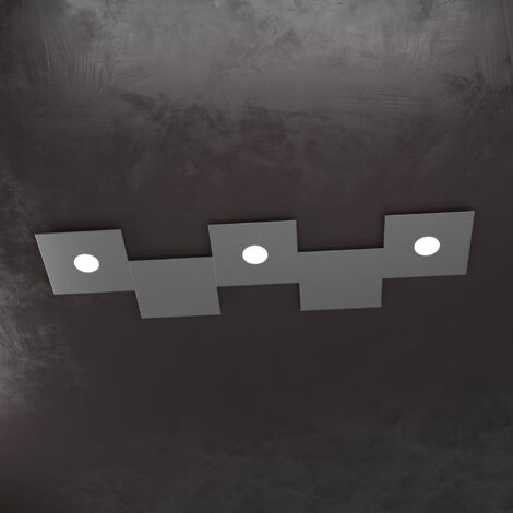 ECCENTRIC APPLIQUE-PLAFONIERA 3 LUCI + 2 DECORATIVO GRIGIO ANTRACITE 1156-3L2D-GA