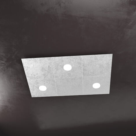 ECCENTRIC APPLIQUE-PLAFONIERA 3 LUCI + 3 DECORATIVO FOGLIA ARGENTO 1156-3L3D-FA