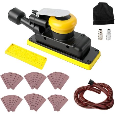Eccentric sander – pneumatic polishing machine – 10,000 rpm – 7 x 20 cm – dust-free – pneumatic eccentric sander with 30 sanding sheets