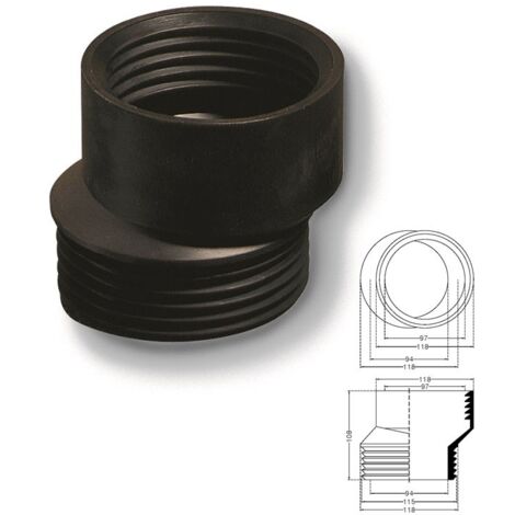 Eccentrico wc gomma nera 214800GN