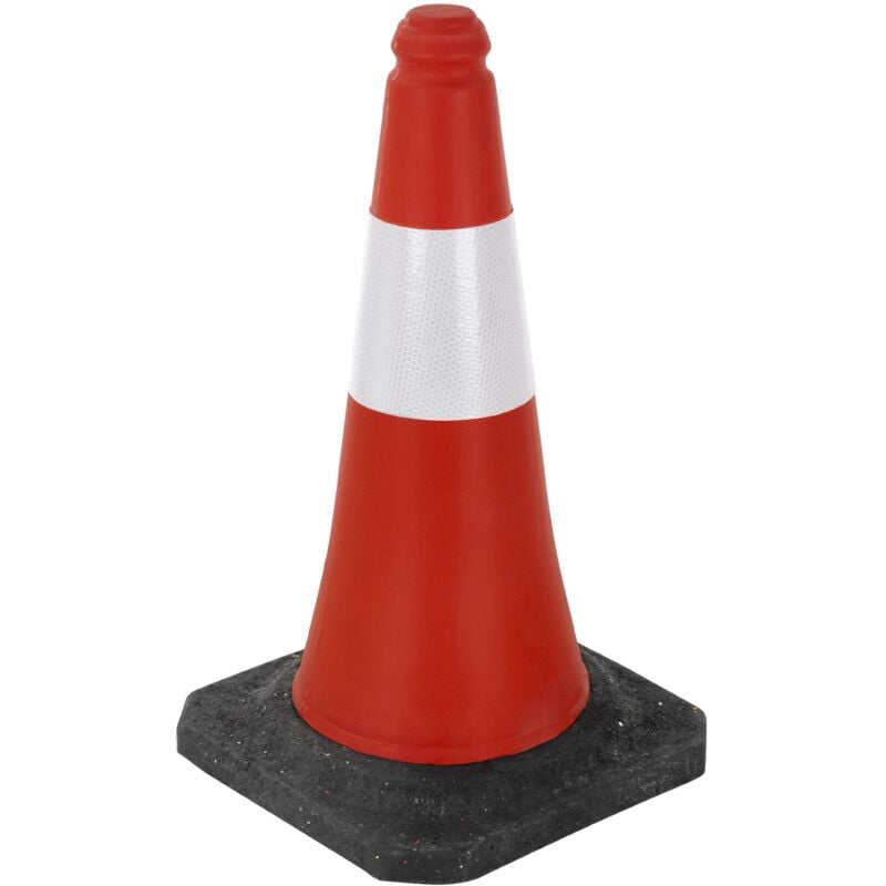 Ecd Germany - 1x Cône Signalisation Pylône, 51 cm, pvc, Rouge/Blanc, Triangle de Circulation, Base Lourde, Marqueur Attention Sécurité, Portable,
