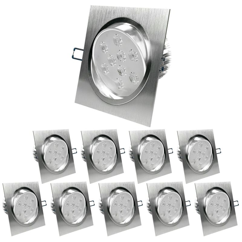 

10-pack 9W 220-240V 14 x 14 cm Lámpara LED Spot 643 lúmenes blanco cálido 3000K Spotlight cuadrado - Ecd Germany
