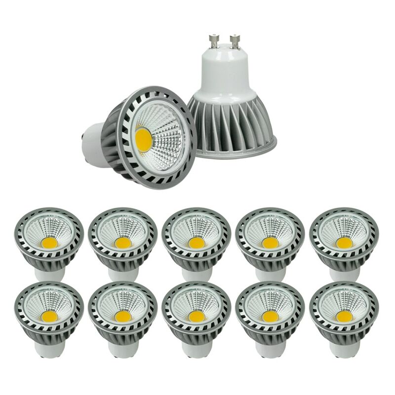 

ECD Germany 10x 4W LED spot COB GU10 foco bombilla luz blanco frío regulable dimmable