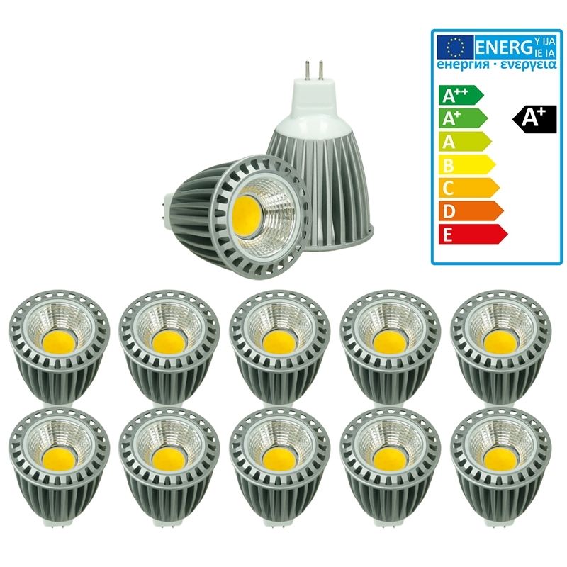 

10x LED Spot 9W COB MR16 - Equivale 60W Halógeno - 220-240V - Ángulo de haz de 60 ° - 500 lúmenes - 4000K Blanco neutro - Lámpara de foco - Ecd