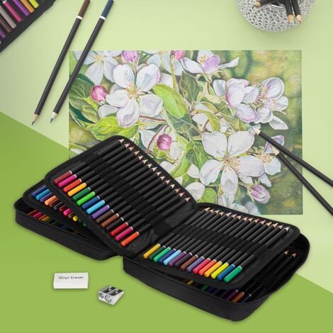 Relaxdays Mallette de peinture, set dessin XXL, crayons couleur