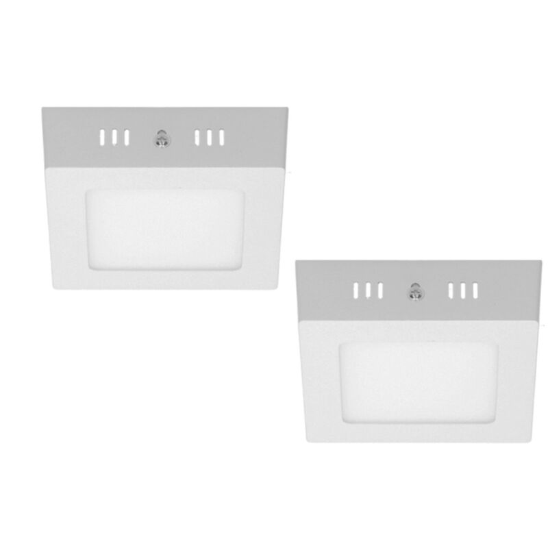 

2x Plafón LED 12W 170 x 170 mm Blanco Frío Angular con transformador LED no regulable 679 lumenes Ángulo de haz 160 ° - Ecd Germany