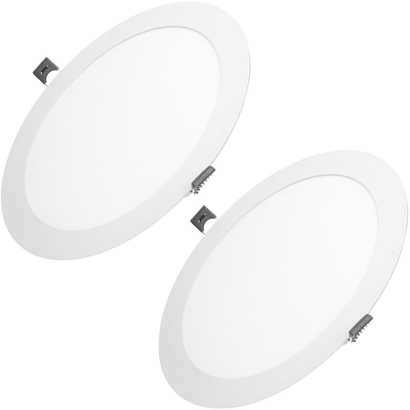 

2 X LED Foco empotrable LED 18W - foco de techo de panel ultradelgado - 220-240V - SMD 2835 - Ø22 cm - blanco cálido 3000K - foco empotrable redondo