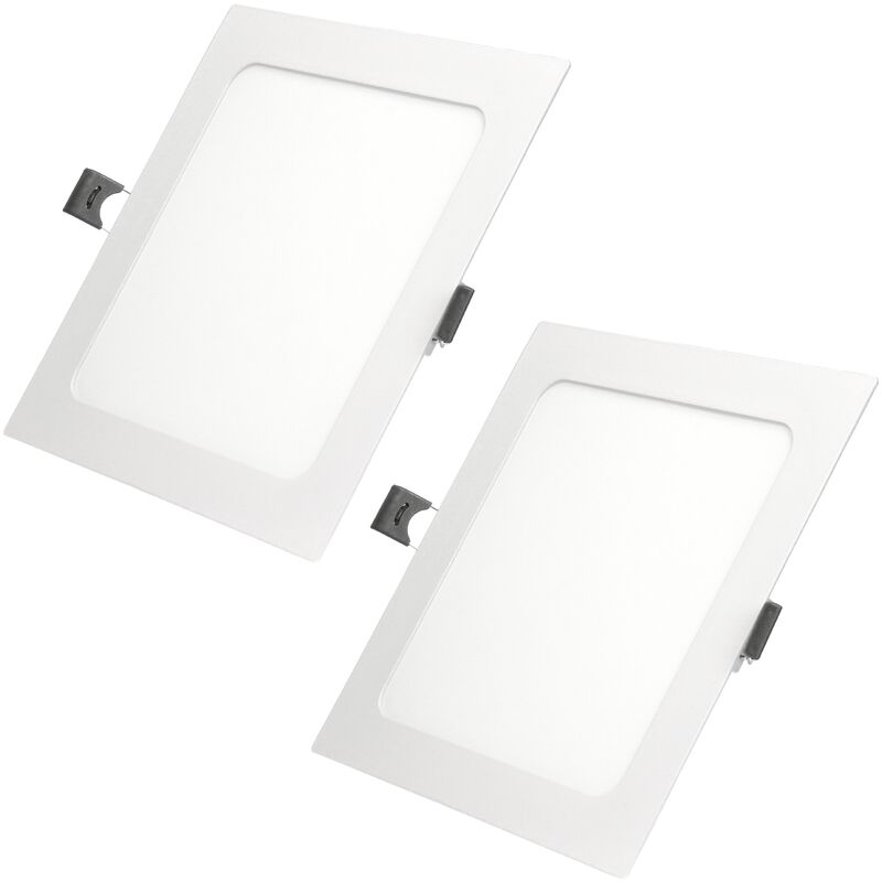 

ECD Germany 2 x Panel LED ultra delgado Lámpara incorporada 12W 17x17cm SMD 2835 blanco cálido 3000K 220-240 V aprox. 678 Lumen Empotrado Plafón