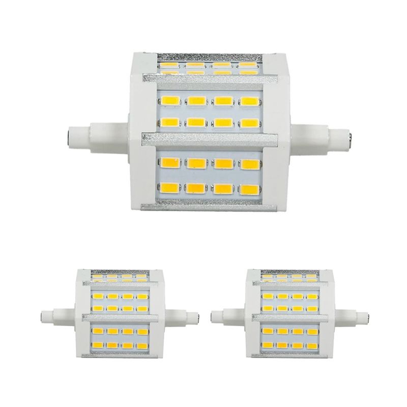 

2 x R7S Bombilla LED 5W 78mm 360 Lúmenes DIMMBAR REGULABLE SMD5730 AC 220-240V 180 ° Ángulo de haz sustituye lámpara halógena 35W Blanco cálido - Ecd