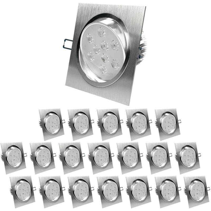 

20 x 9W 220-240V 14 x 14 cm Lámpara de LED incorporada 643 Lumen blanco frío 3000K Foco Angular - Ecd Germany