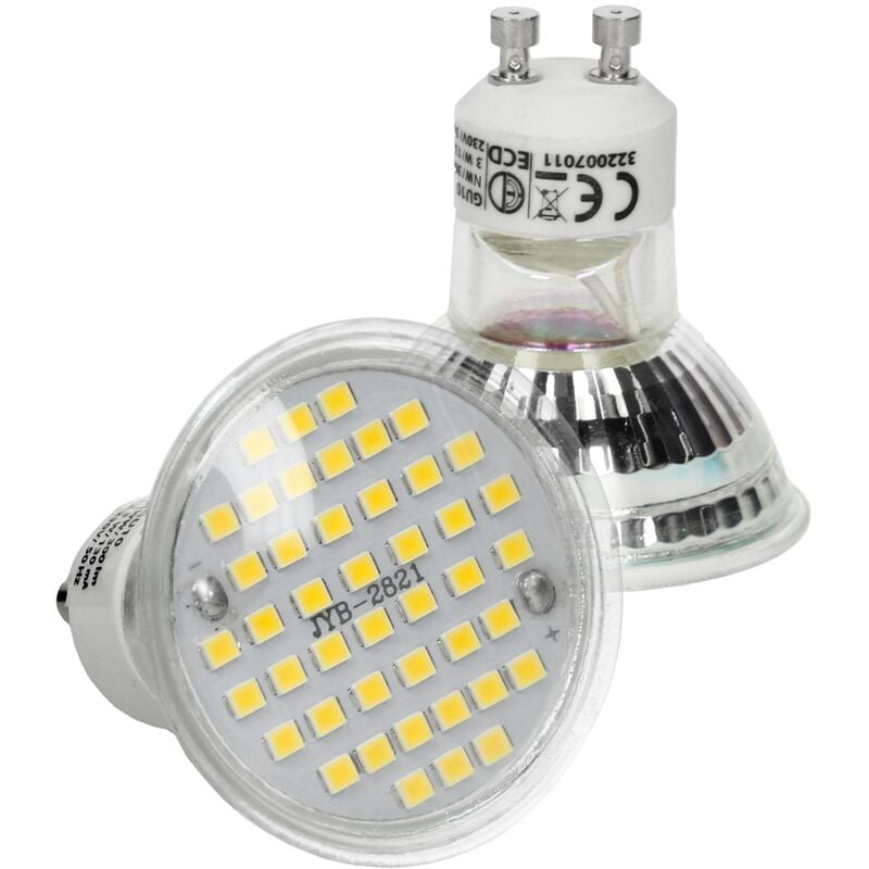 

ECD Germany 20 x LED Lámpara LED GU10 44SMD Spot 3W - reemplace la bombilla de 20W - vidrio - 251 lúmenes - blanco neutro 4000K - bombilla empotrada