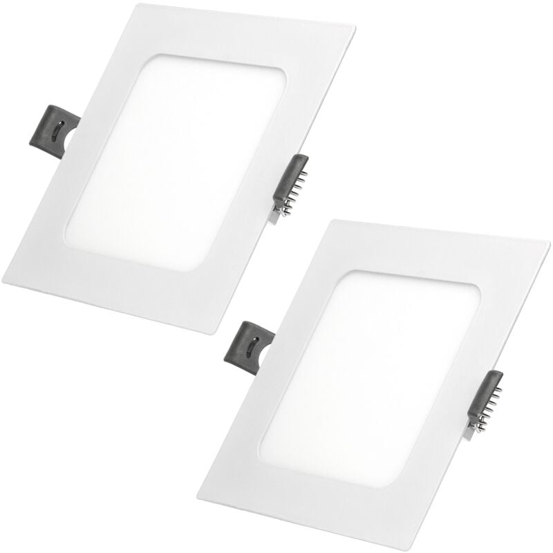 

2x Lampara de techo empotrable - cuadrada - 6W - Blanco frío 6500K - 332 lúmenes Ø22cm - panel extraplano de techo - Ecd Germany