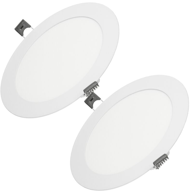 

2x Lámpara de techo empotrable redonda 12W - Blanco neutro 4000K - 712 lúmenes Ø17cm - panel ultradelgado de techo - Ecd Germany