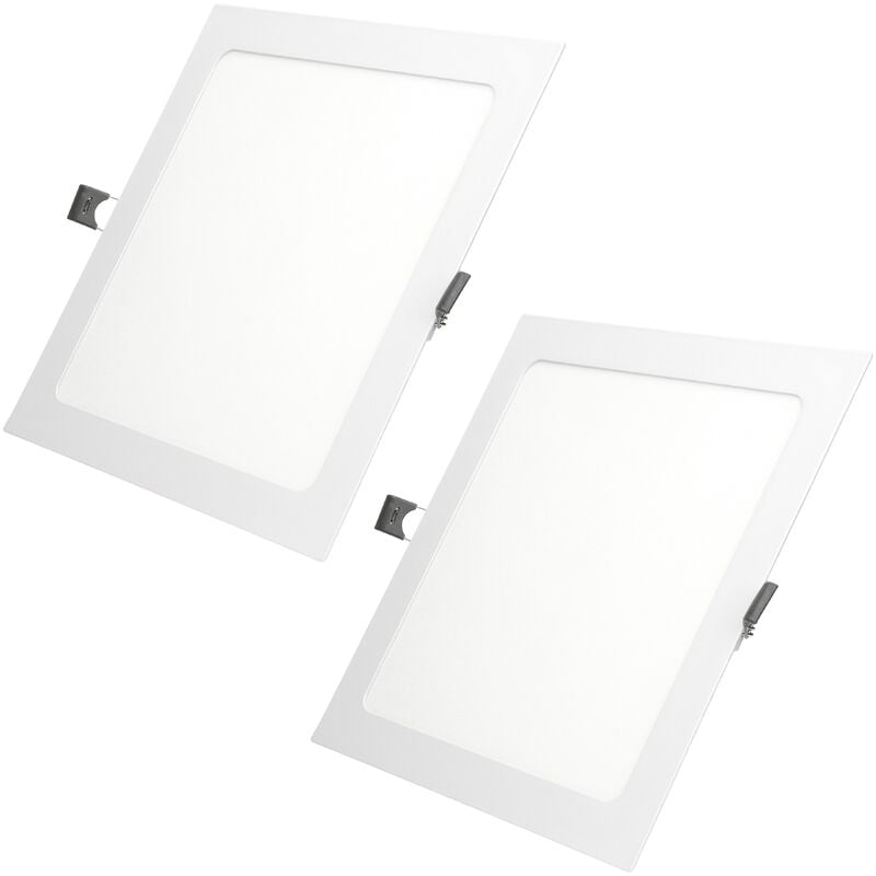 

2x LED Foco empotrable LED 12W - foco de techo de panel ultradelgado - 220-240V - 22 x 22 cm - blanco frío 6500K - focos empotrados cuadrados para