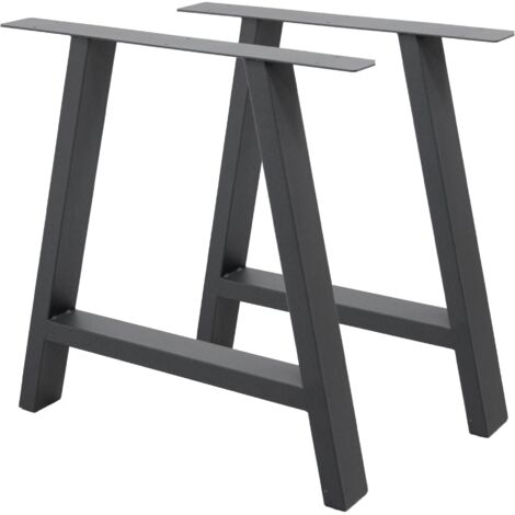 ECD Germany 2x Tischbeine A-Form A-Design, 70 x 72 cm, Anthrazit, aus pulverbeschichtetem Stahl, Industriedesign, Metall Tischkufen Tischuntergestell Tischgestell Möbelfüße, für Esstisch Schreibtisch
