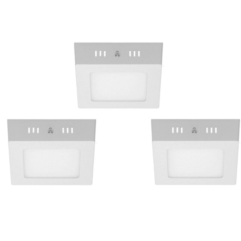 

ECD Germany 3 x Lámpara de techo LED 12W AC 220-240 V 663 lumen 170 x 170 mm 160 ° Ángulo de haz IP53 blanco cálido Angular