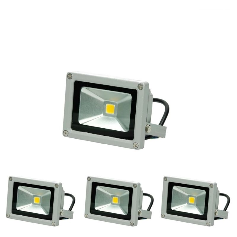 

3x Focos reflectores LED 10W - resistente al agua - 600 lúmenes - 2800K Blanco cálido - Clase de protección IP65 - proyector de pared para exterior