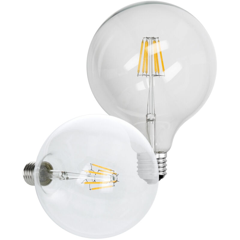 

4 x Bombilla LED Filamento E27 Edison 6W 125 mm 624 Lumen 120 ° Ángulo de haz AC 220-240V aproximadamente 40W Bombilla blanco cálido Globelampe Globo