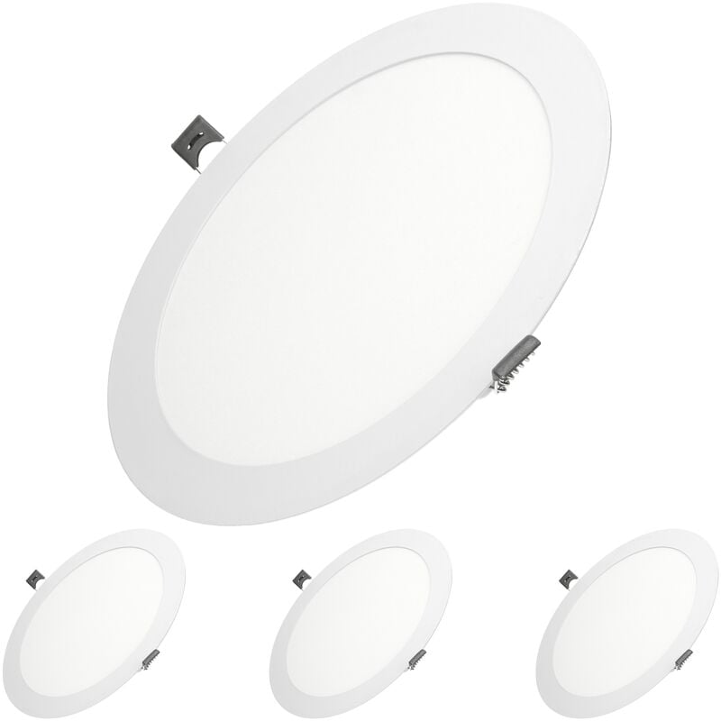 

4 X LED Foco empotrable LED 18W - foco de techo de panel ultradelgado - 220-240V - SMD 2835 - Ø22 cm - blanco cálido 3000K - foco empotrable redondo