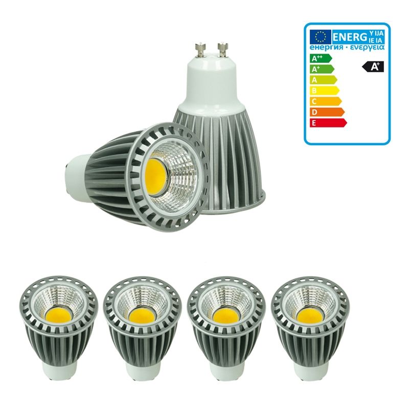 

4 x LED Spot regulable 9W COB GU10 - Equivale 60W Halógeno - 220-240V - Ángulo de haz de 60 ° - 466 lúmenes - 2800K Blanco cálido - Lámpara de foco