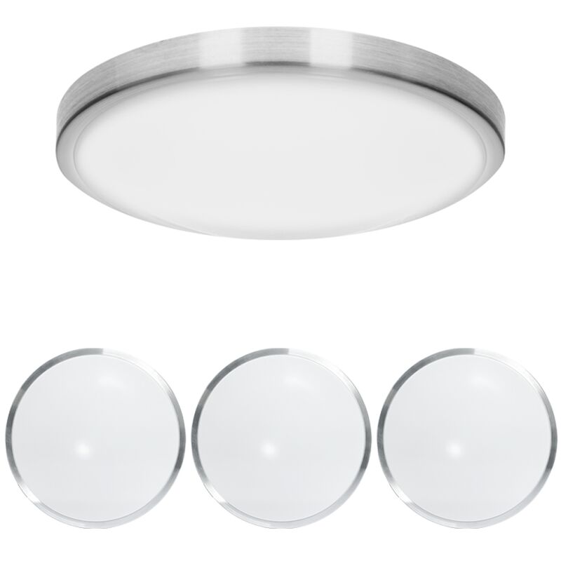 

4x Lámpara de luz LED Lámpara de techo Lámpara de pared Bajo consumo 12W en aluminio Ø 30 cm Ahorradora de energía - Ecd Germany