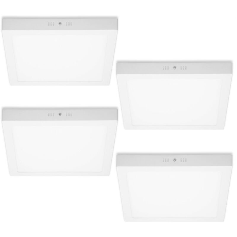 

4 x luz de techo LED 24W AC 220-240V 1722 lúmenes 300 x 300 mm 160 ° ángulo IP53 Blanco cálido Angular - Ecd Germany