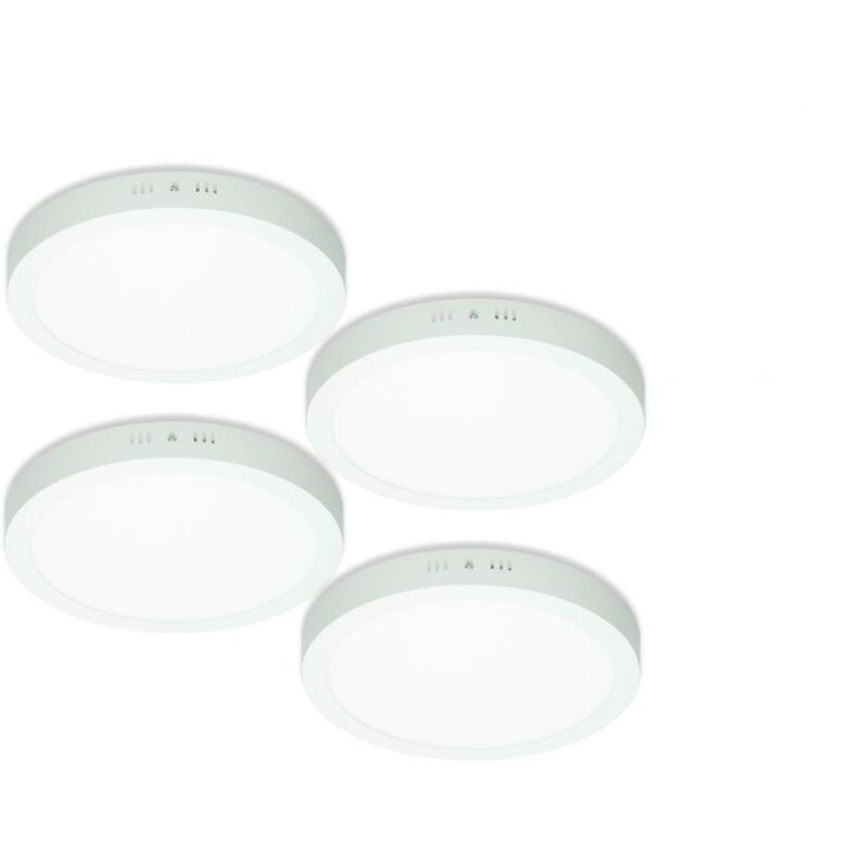 

4x Lámpara de techo LED redonda 24W AC 220-240 V 2835 - Ø 300 mm 160 ° ángulo - Blanco frío IP53 - 1812 lúmenes - Ecd Germany