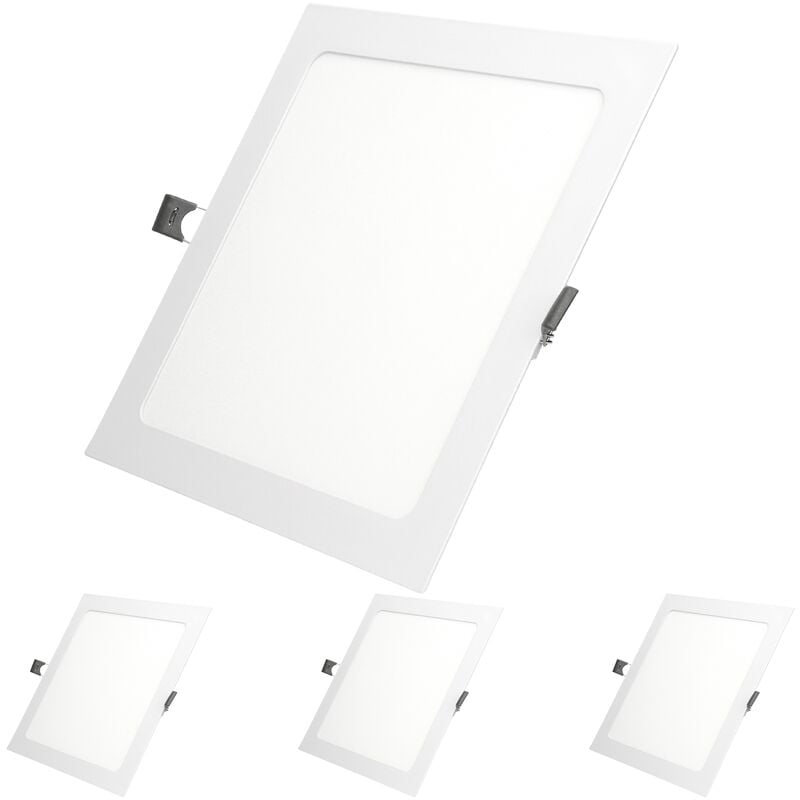 

4x LED Foco empotrable LED 12W - foco de techo de panel ultradelgado - 220-240V - 22 x 22 cm - blanco frío 6500K - focos empotrados cuadrados para