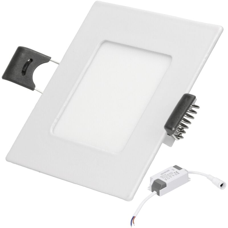 

50 x Panel LED cuadrado 3W Blanco frio 6500K Luminaria empotrada LED aluminio blanco y discreto LED no regulable - Ecd Germany