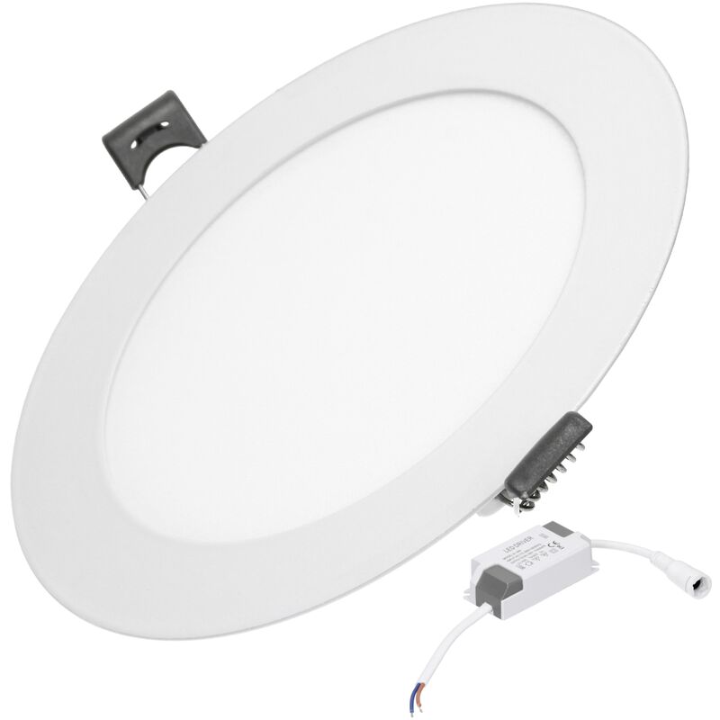 

50 x Panel LED redondo 9W Blanco frio 6500K Panel ultrafino LED aluminio blanco LED no regulable - Ecd Germany