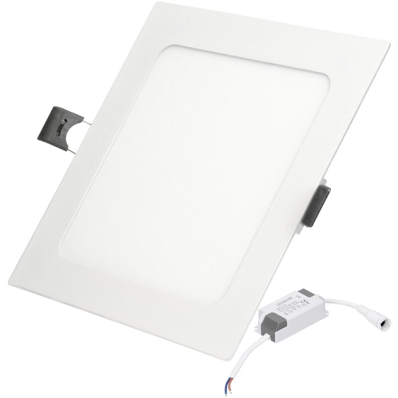 

ECD Germany 50 x Ultraslim Slim LED Panel Empotrable 9W 14.2cm x 14.2 SMD 2835 6000K Blanco frío 220-240V Aproximadamente 745 lúmenes Montaje