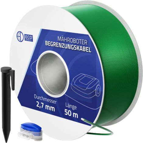 Genisys Mähroboter-Kabel-Set, 250 M 2,7 Mm + 200 Haken + 10 Verbinder – Für Husqvarna Automower & Gardena