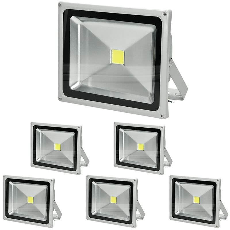 

6x Focos reflectores con sensor de movimiento LED 30W - resistente al agua - 1518 lúmenes - 2800K Blanco cálido - Clase de protección IP65