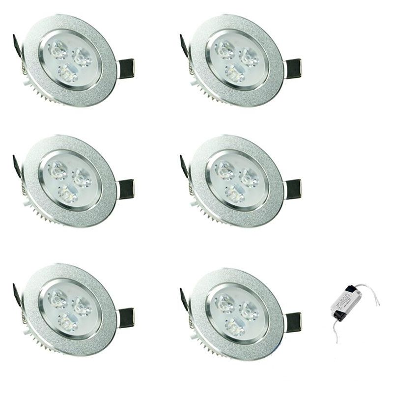 

6x LED Spot regulable 9W 230V - IP44 - Ø13.5cm redondo - 632 lúmenes - Giratorio 30 ° - Blanco cálido 3000K - LED empotrable - Ecd Germany