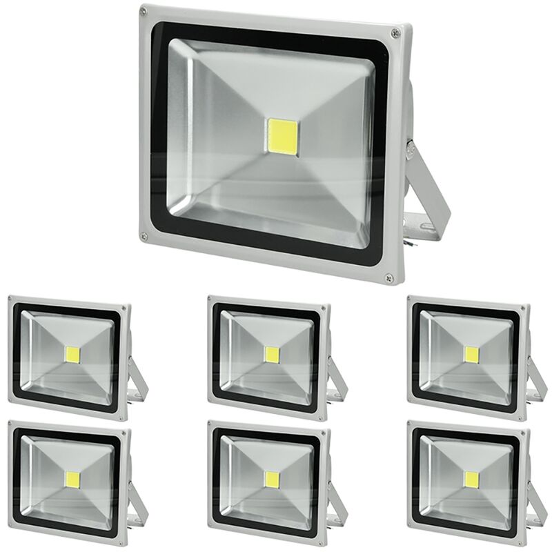 

7x Focos reflectores con sensor de movimiento LED 30W - resistente al agua - 1704 lúmenes - 6000K Blanco frío - Clase de protección IP65 - proyector