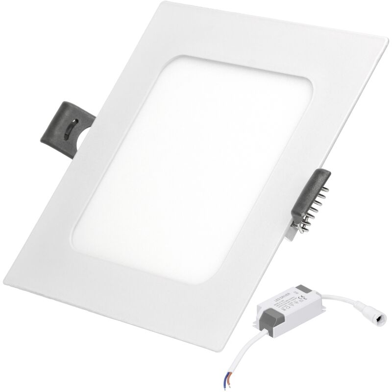 

8 x Panel LED cuadrado 3W Blanco calido 3000K no regulable aluminio blanco Clase de protección IP: IP45 Vida útil: hasta 10,000 horas - Ecd Germany