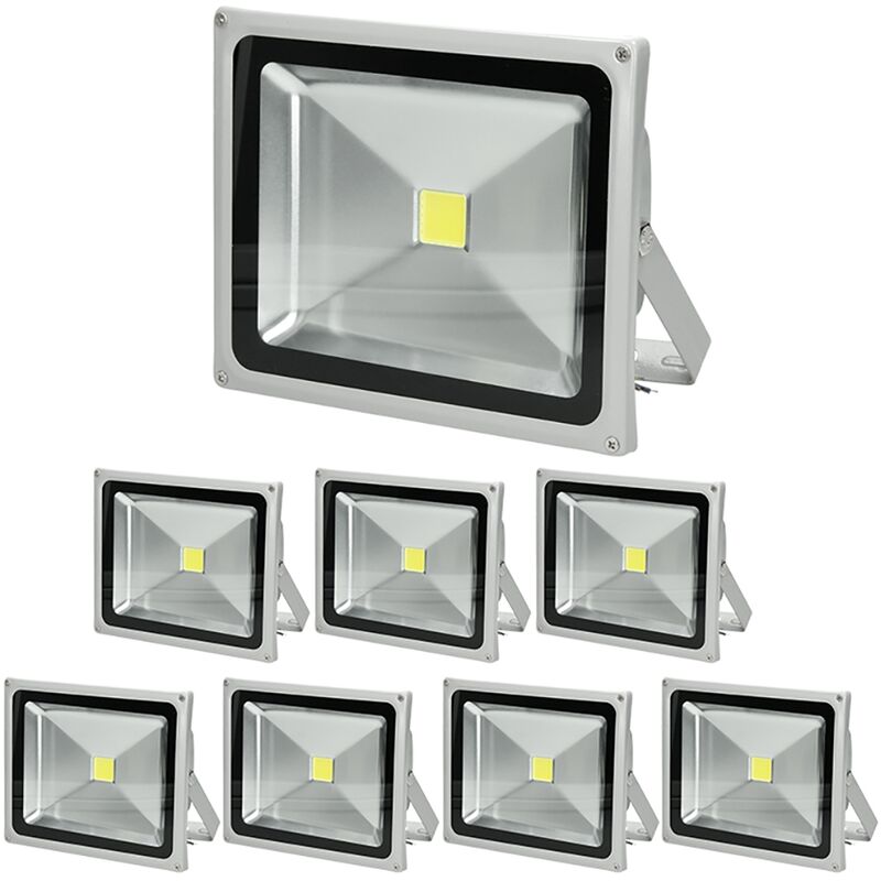 

8x Focos reflectores con sensor de movimiento LED 30W - resistente al agua - 1518 lúmenes - 2800K Blanco cálido - Clase de protección IP65