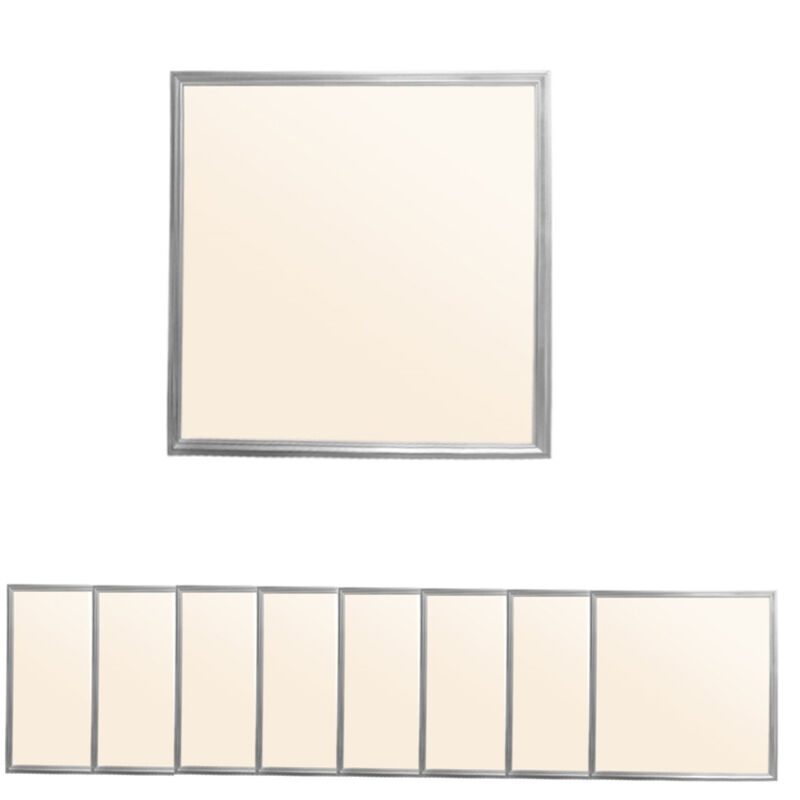 

8x LED Panel con material de montaje 36W - 60 x 60 cm - Blanco cálido 3000K - Ultrafino- Lámpara empotrada en el techo con regulador de luz - Ecd