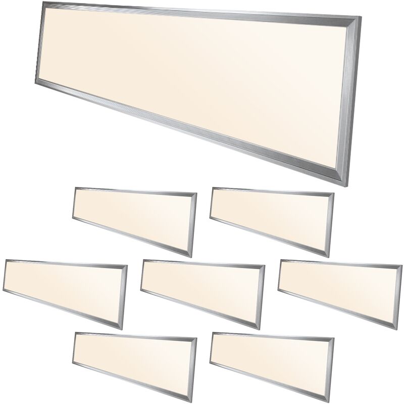 

ECD Germany 8x LED Panel ultradelgado con material de montaje 42W - 120 x 30 cm - Blanco cálido 2700K - Ultrafino 2640 lumens - Lámpara empotrada en
