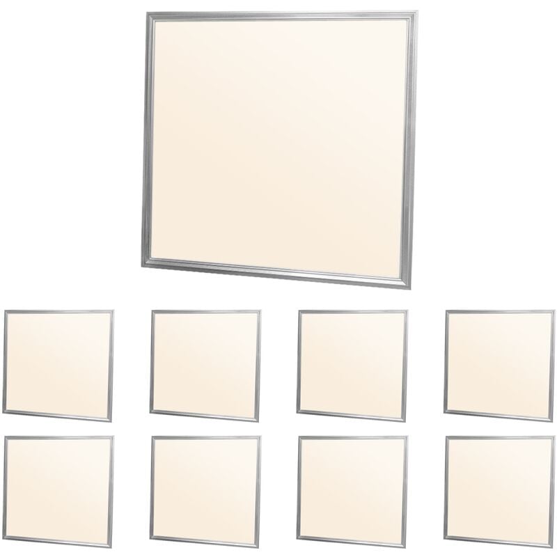 

9x LED Panel con material de montaje 36W - 60 x 60 cm - Blanco cálido 3000K - Ultrafino- Lámpara empotrada en el techo con regulador de luz - Ecd