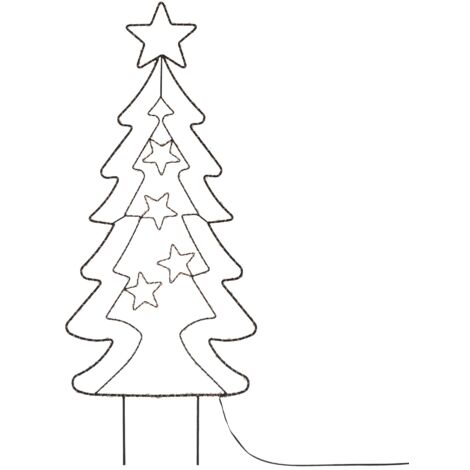 ECD Germany Árbol De Navidad LED 87cm 90 LEDs Blanco Cálido Metal Temporizador De Funcionamiento De La Batería 6 Horas Interior/Exterior IP44 Decoración Festiva De Navidad Jardín Deco Colgante Luz
