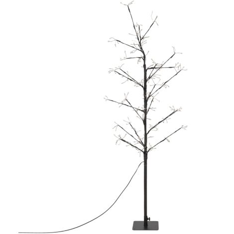ECD Germany Arbre LED avec 240 LED Blanc Chaud, 120 cm, Arbre Lumineux avec Minuterie, Intérieur/Extérieur IP44, Arbre Décoratif Illuminé pour Noël, Branches Flexibles, Déco de Noël Style Scandinave