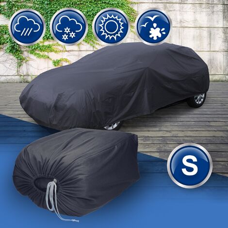 ECD Germany Autoabdeckung Kombi, Größe S, 320x155x112 cm, Schwarz, aus PVC, Atmungsaktiv, Wasserdicht, UV-Schutz, Autoplane Ganzgarage Schutzhülle Vollgarage