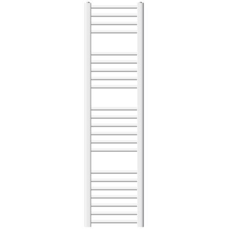 ECD Germany Badheizkörper - 300 x 1400 mm - Weiß - gerade mit Seitenanschluss - Heizkörper Handtuchwärmer Handtuchtrockner