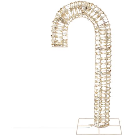 ECD Germany Bastone di Zucchero a LED 75 cm in Oro con Illuminazione a LED Bastone Luminoso in Metallo con 400 LED Bianco Caldo Timer 6 ore IP44 Impermeabile per Interni/Esterni Decorazione Natalizia