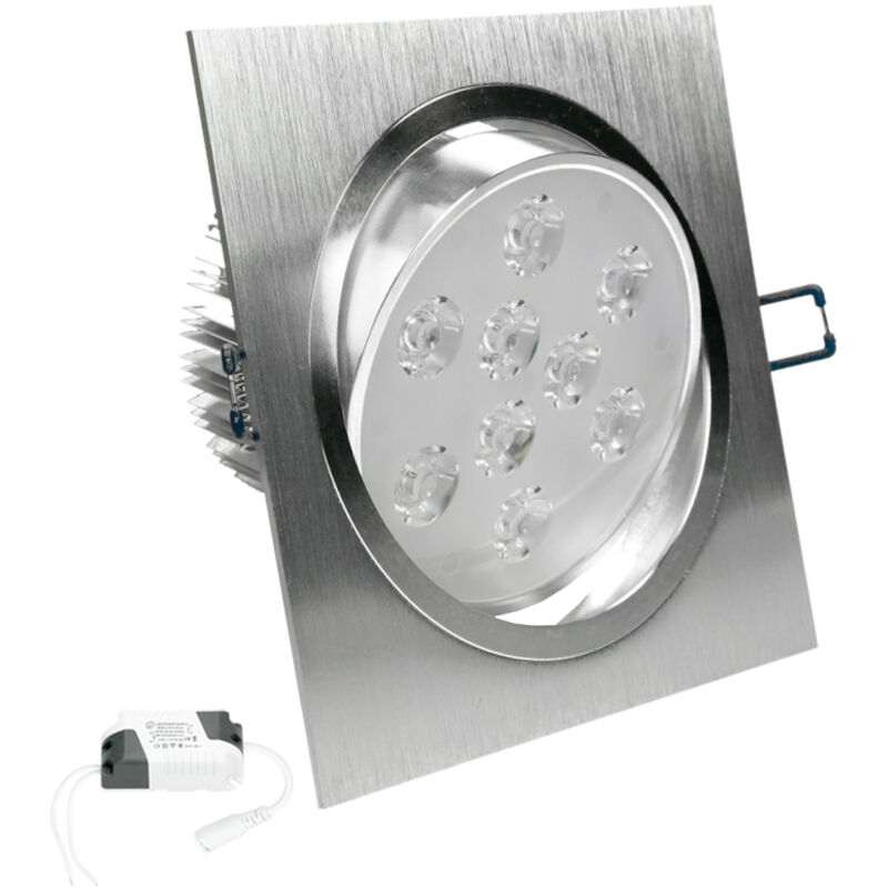 

Bombilla LED empotrable 9W 220-240V Foco empotrable LED Cuadrado 14 x 14 cm 643 lumens Blanco cálido Dimmbar - Ecd Germany